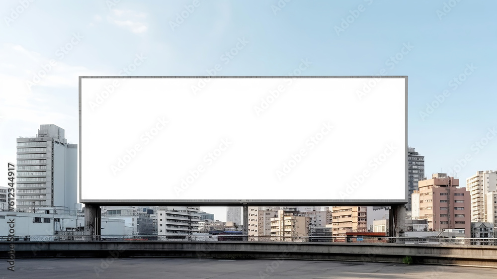 Billboard mockup outdoors, Outdoor advertising poster on the street for advertisement street city. Generative Ai Billboard mockup outdoors, Outdoor advertising poster on the street for advertisement street city. Generative Ai