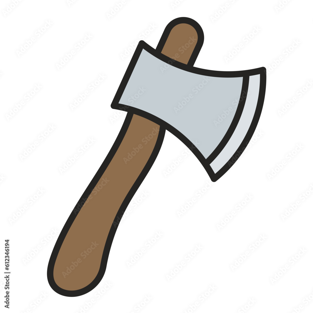 Wood Axe Line Color Icon Wood Axe Line Color Icon