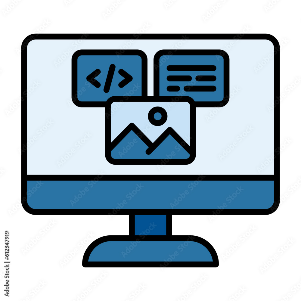 Web Design Line Color Icon Web Design Line Color Icon