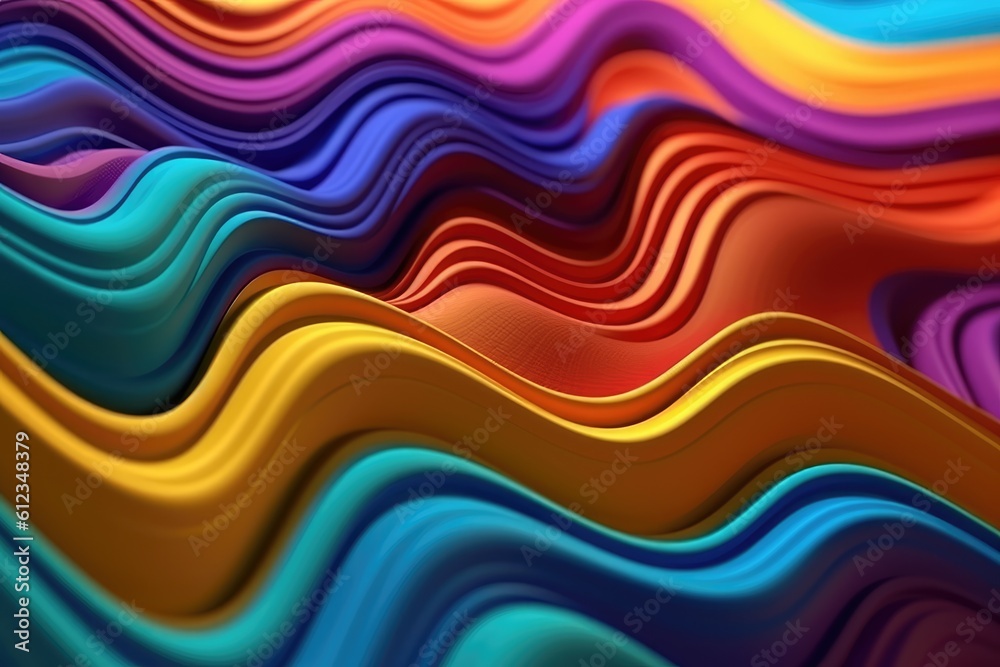 Abstract colorful background with ripples. Generative AI