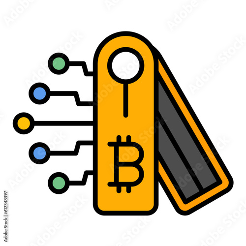 Hardware Wallet Line Color Icon