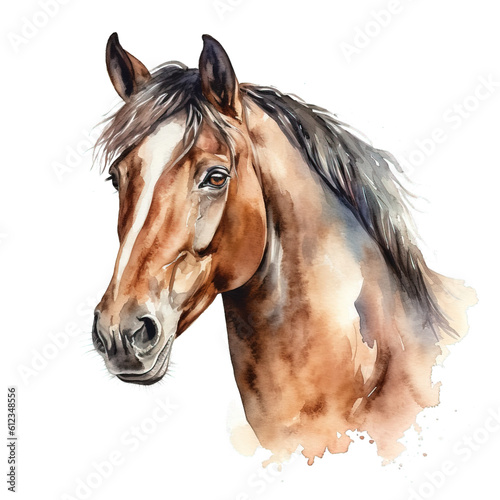 Anmutiges Pferd in lebendigen Wasserfarben: Kraftvolles Tiermotiv mit natürlicher Eleganz