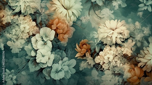 Wallpaper Mural A beautiful fantasy vintage wallpaper botanical flower. Generative ai. Torontodigital.ca