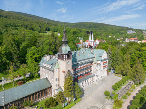 Fototapeta Naklejka Na Ścianę i Meble -  Health resort in the Izerskie Mountains Swieradow Zdroj, Poland