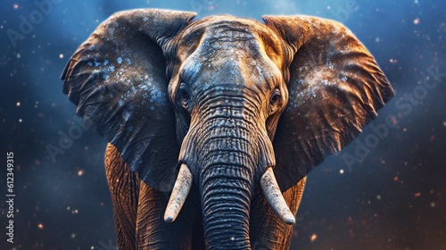 A realistic photo with a elephant close up. Generative ai.