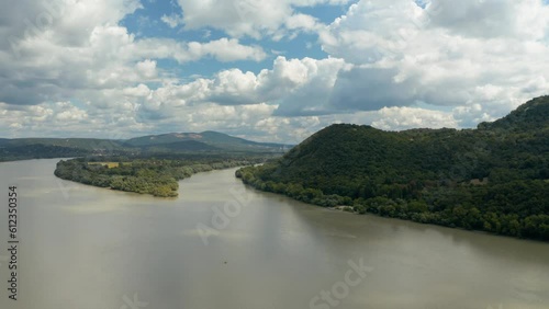 River Danube Bend Szentendre Island tip aerial view photo