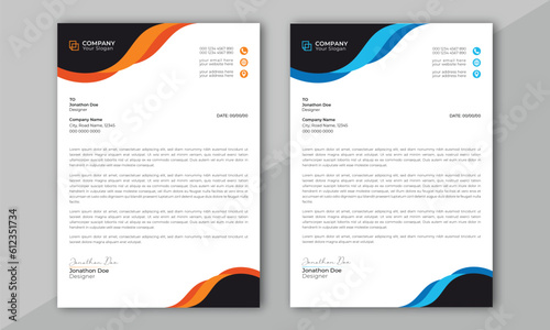 modern Business letterhead design template. Modern company letterhead Template.
modern corporate letterhead template design. Clean professional corporate company letterhead.