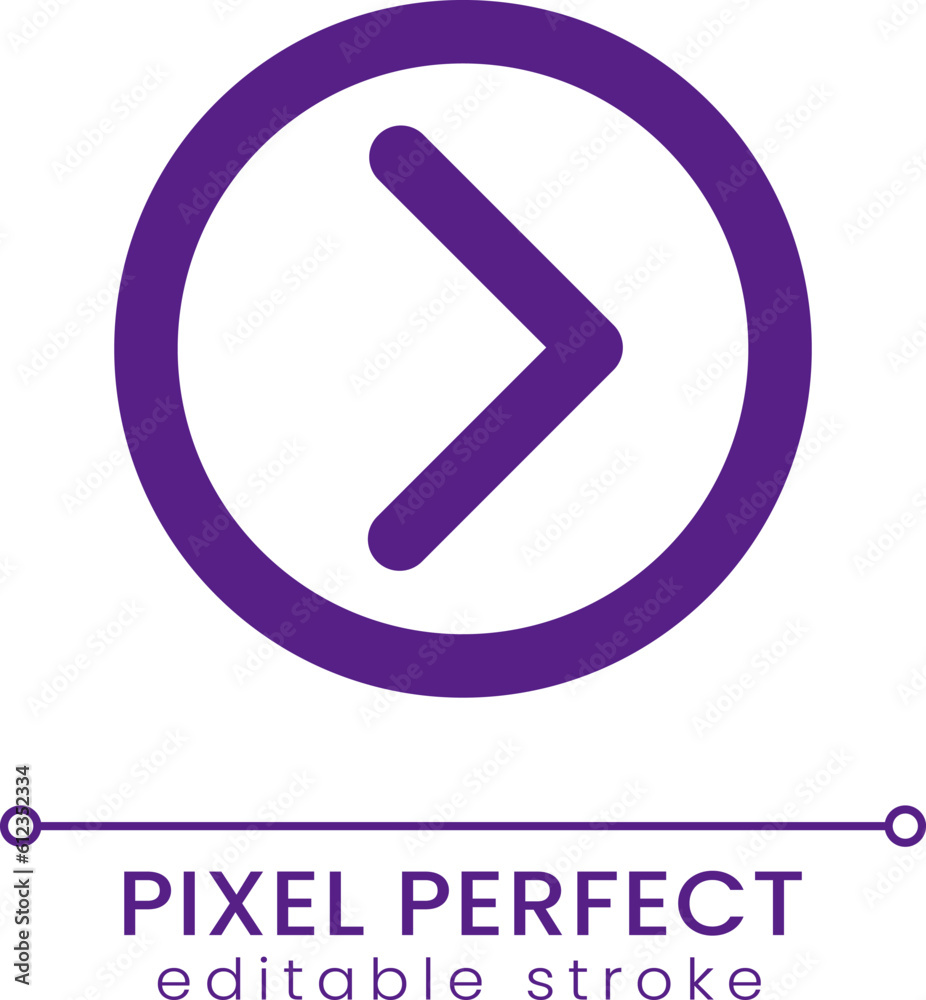 Right direction pointer pixel perfect RGB color ui icon. Interactive element. Simple filled line element. GUI, UX design for mobile app. Vector isolated pictogram. Editable stroke. Poppins font used Right direction pointer pixel perfect RGB color ui icon. Interactive element. Simple filled line element. GUI, UX design for mobile app. Vector isolated pictogram. Editable stroke. Poppins font used