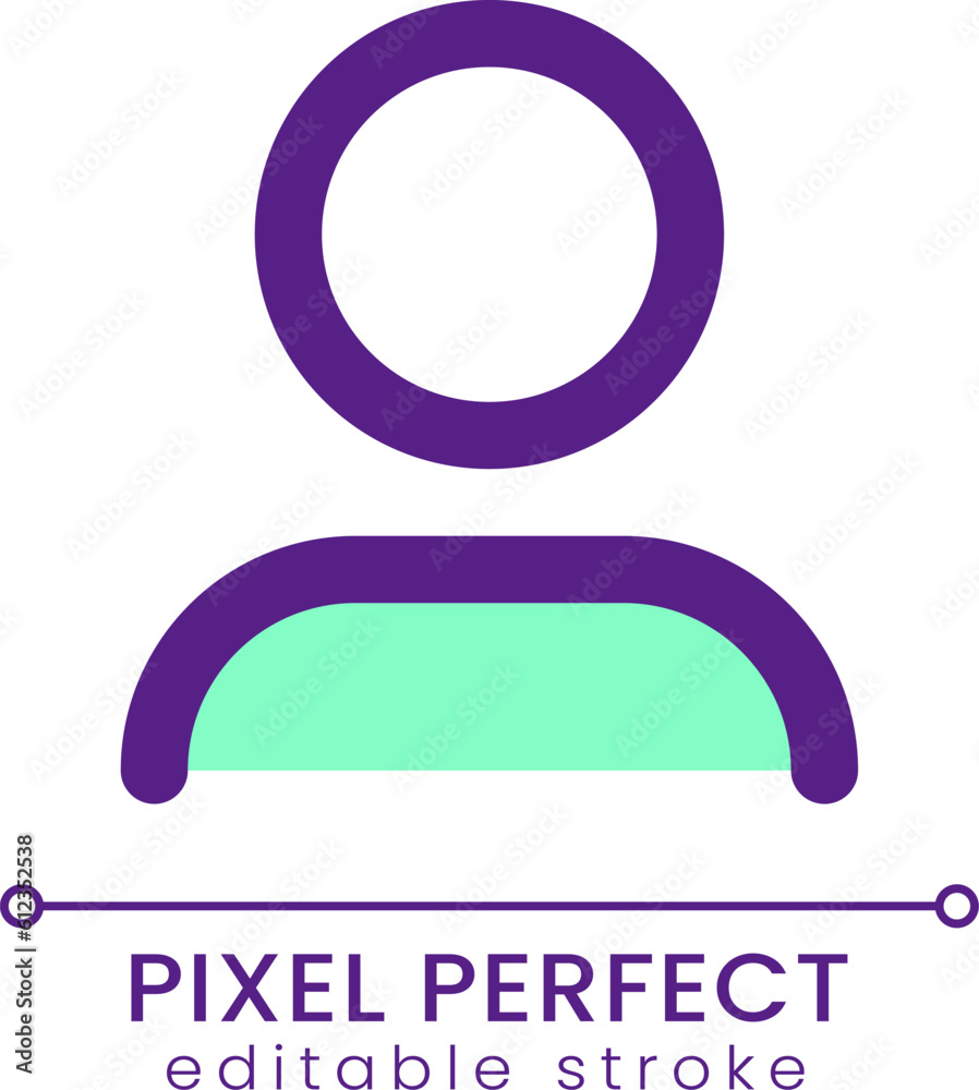 Account avatar pixel perfect RGB color ui icon. Personal page of site user. Simple filled line element. GUI, UX design for mobile app. Vector isolated pictogram. Editable stroke. Poppins font used Account avatar pixel perfect RGB color ui icon. Personal page of site user. Simple filled line element. GUI, UX design for mobile app. Vector isolated pictogram. Editable stroke. Poppins font used
