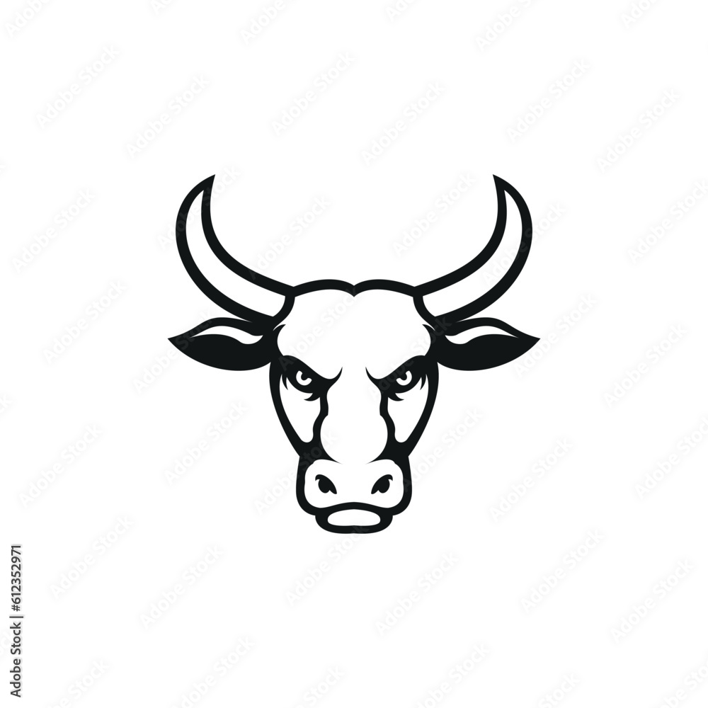 bull head logo icon vector illustration bull head logo icon vector illustration