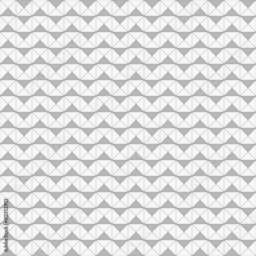 Repeated color triangles on black background. Triangular blocks wallpaper. Seamless surface pattern design with tiles. Mosaic motif. Digital paper with polygons for page fills, web designing.