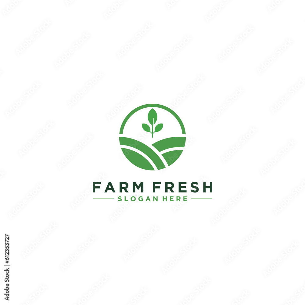 f fresh logo template vector in white background