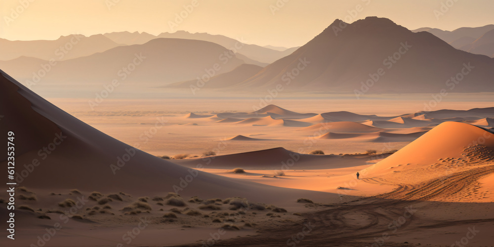 Lonely person in the desert