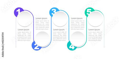 Post pandemic future infographic chart design template. Abstract infochart with editable contour. Instructional graphics with 5 step sequence. Visual data presentation. Arial, Myriad Pro fonts used