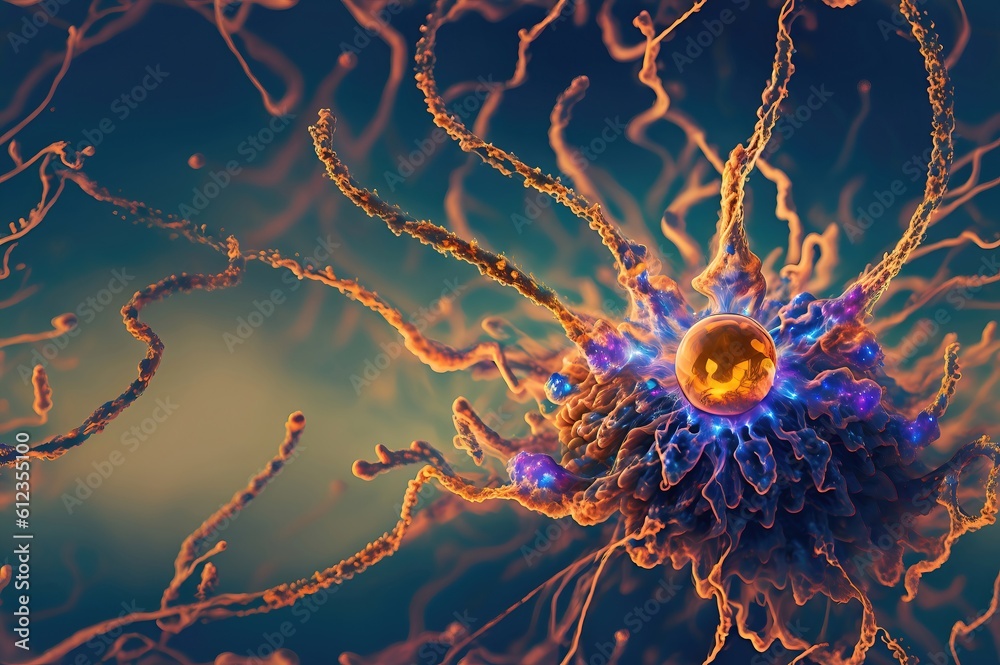 Obraz premium Neurons cells concept showing neurons firing and neural extensions