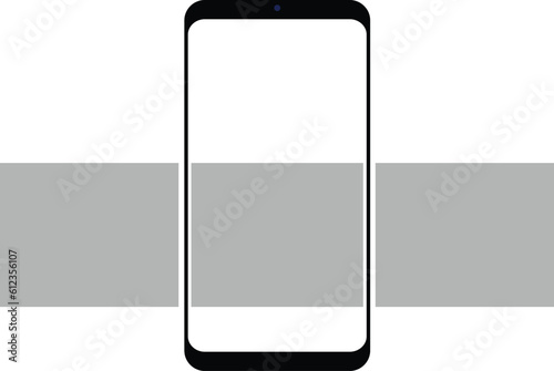 Realistic smartphones, different sizes and shapes, different colors and on a transparent background