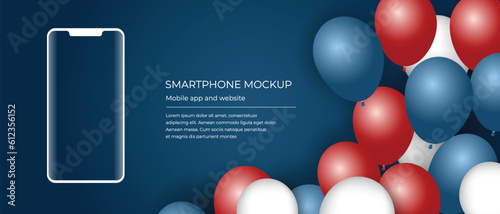 Realistic smartphones, different sizes and shapes, different colors and on a transparent background