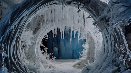 Ice Cave with Floral Arch Backdrops
