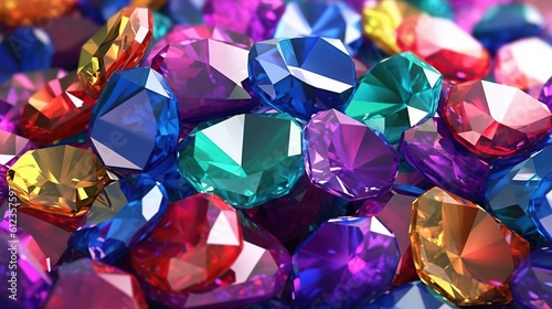 Shining colorful gems crystals background