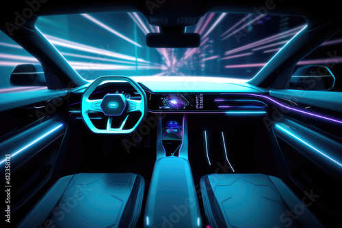 Cutting-Edge Technology in Car Interiors. Generative AI © AIproduction