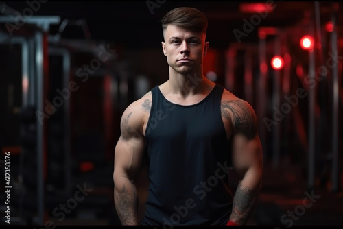 Unleashing Potential: Young Male Model Embracing the Bodybuilding Lifestyle. Generative AI
