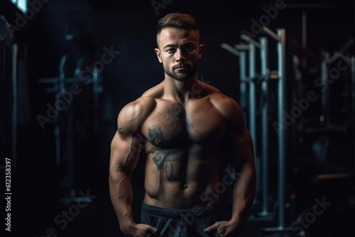 Striving for Greatness: Young American Bodybuilder's Passion for Success. Generative AI