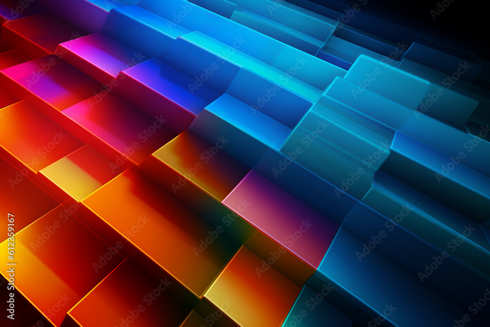 Fototapeta premium 3D rendering abstract colorful visual background banner or wallpaper