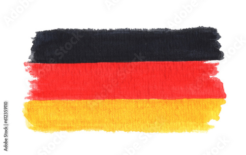 Watercolor flag of the Germany.
