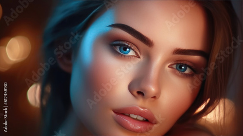 Glowing Goddess  A Stunning Vision of Beauty and Skincare. Generative AI