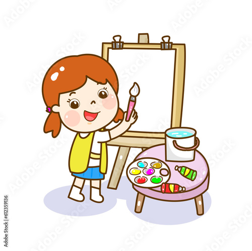 Illustration Art classroom for kids.
