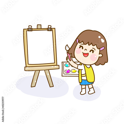 Illustration Art classroom for kids.