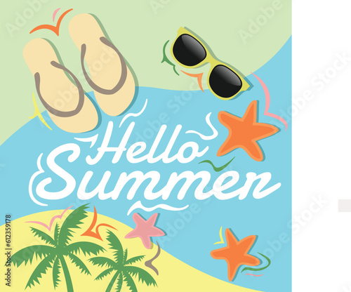 Hello summer background design.