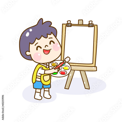 Illustration Art classroom for kids.