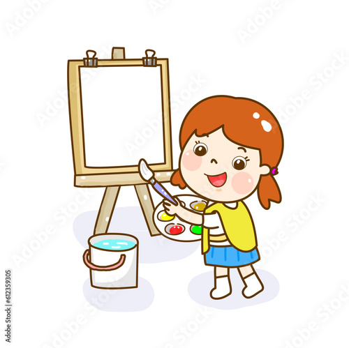 Illustration Art classroom for kids.