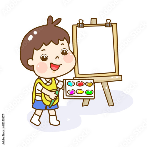 Illustration Art classroom for kids.