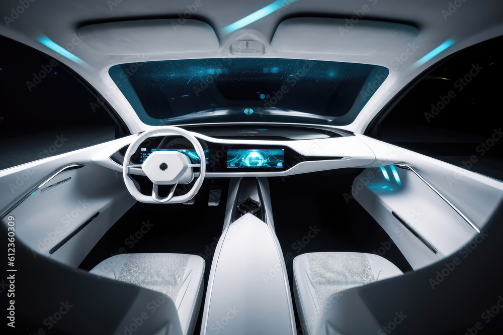 Futuristic Automotive Cabin with Advanced Technology. Generative AI