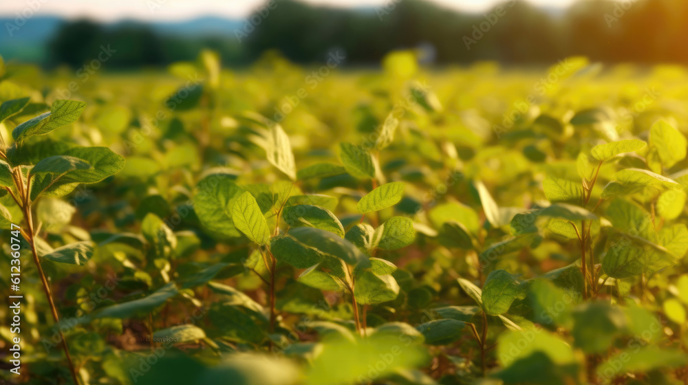Nature's Canvas: A Bountiful Soybean Landscape. Generative AI Nature's Canvas: A Bountiful Soybean Landscape. Generative AI