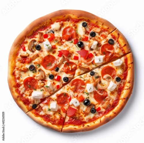 pizza on white, photo