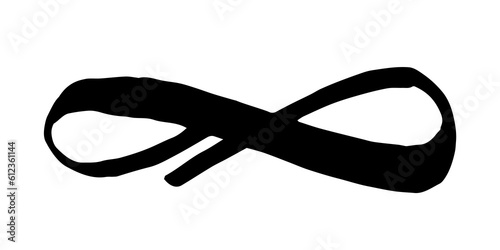 Infinity symbol hand painted with grunge brush stroke and black paint. Png clipart isolated on transparent background © str33tcat