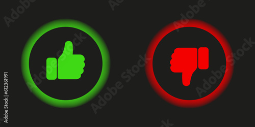 I like and dislike the icon set. Social media concept. Thumbs up or down. eps10	