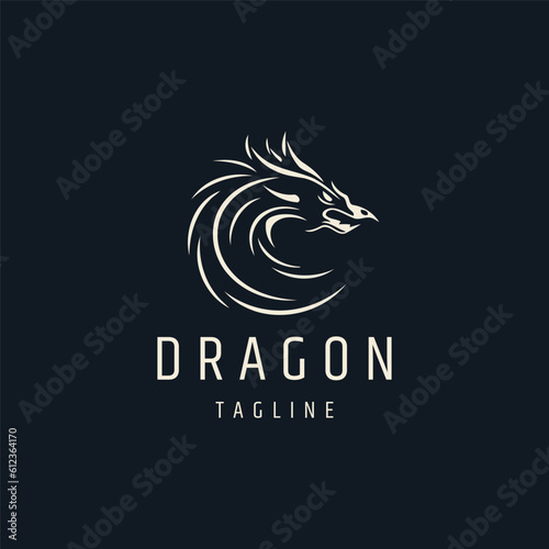 Dragon head logo design vector illustration