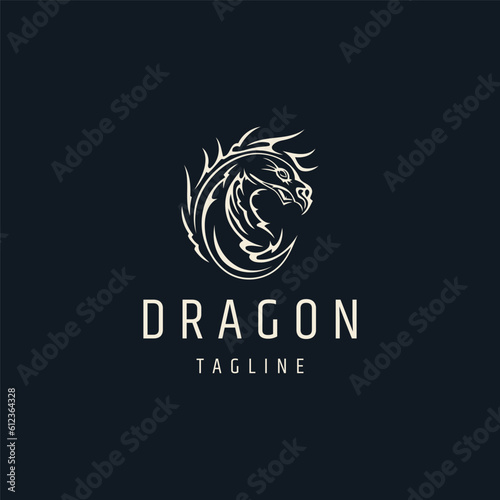 Dragon head logo design vector illustration