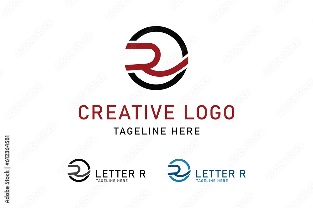 Letter R logo design. Initial R in circle. Monogram design style. Simple vector design editable Letter R logo design. Initial R in circle. Monogram design style. Simple vector design editable