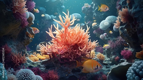 view of coral in the sea Generative AI © Gethuk_Studio