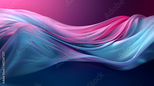 Abstract blue and pink wavy background illustration. Generative AI