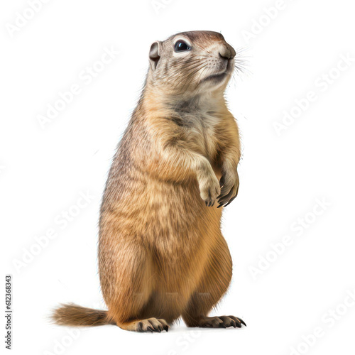 European ground squirrel isolated on white created with Generative AI photo