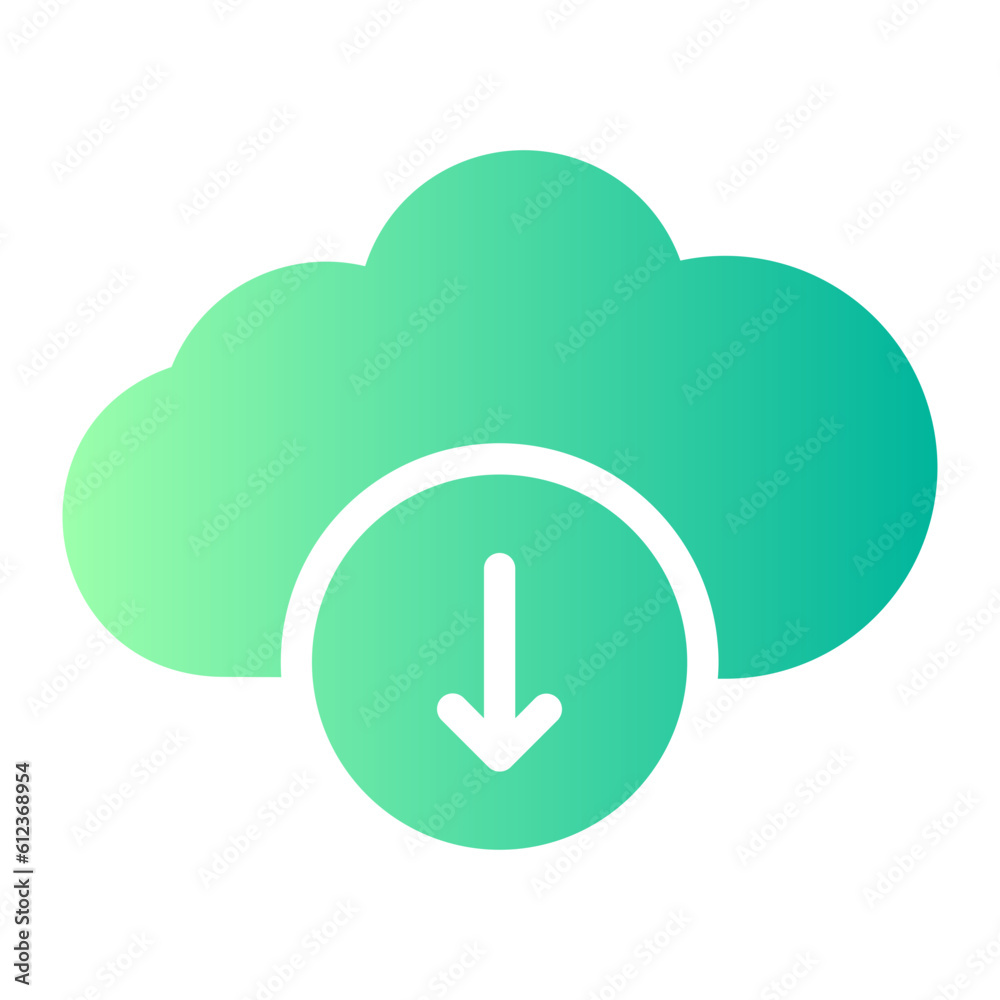 cloud downloading gradient icon cloud downloading gradient icon