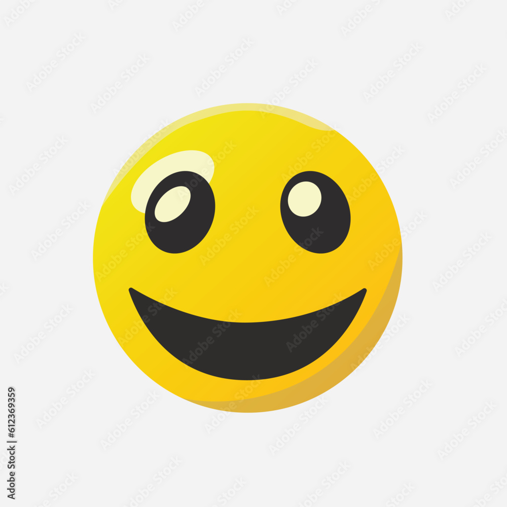Fototapeta premium Yellow happy face with smile. vector eps 10