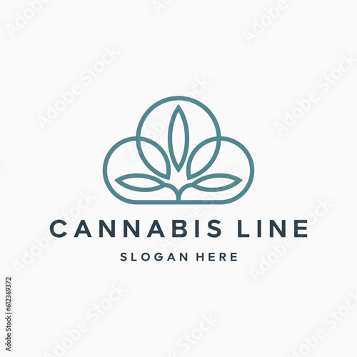 combination cannabis cloud creative logo design