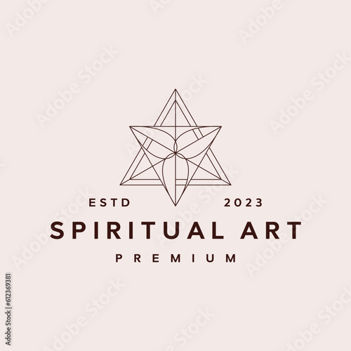 mystical triangle line art. Triangular symbol